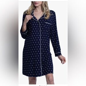Navy Polka Dot Women's Pajama Shirt